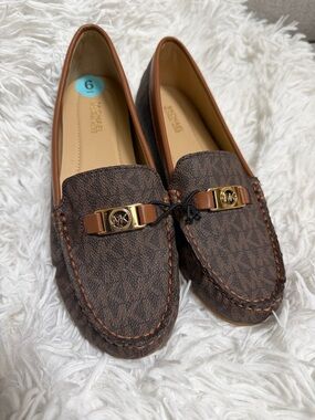 Michael Kors Women’s Brown MK Logo Slip-On Loafers/Moccasin